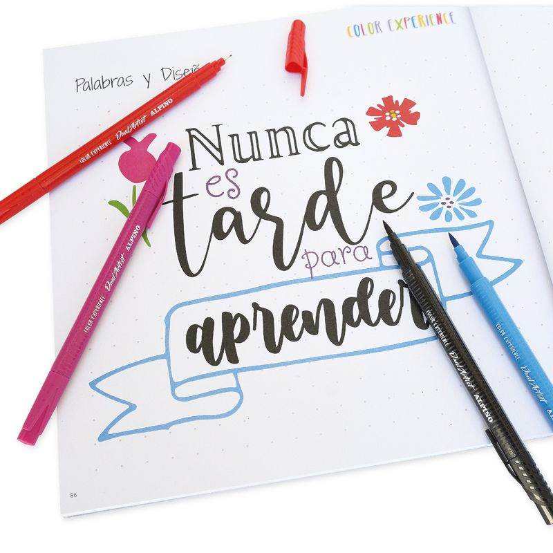 Iniciación al lettering con set de rotuladores y guía de 100 páginas.