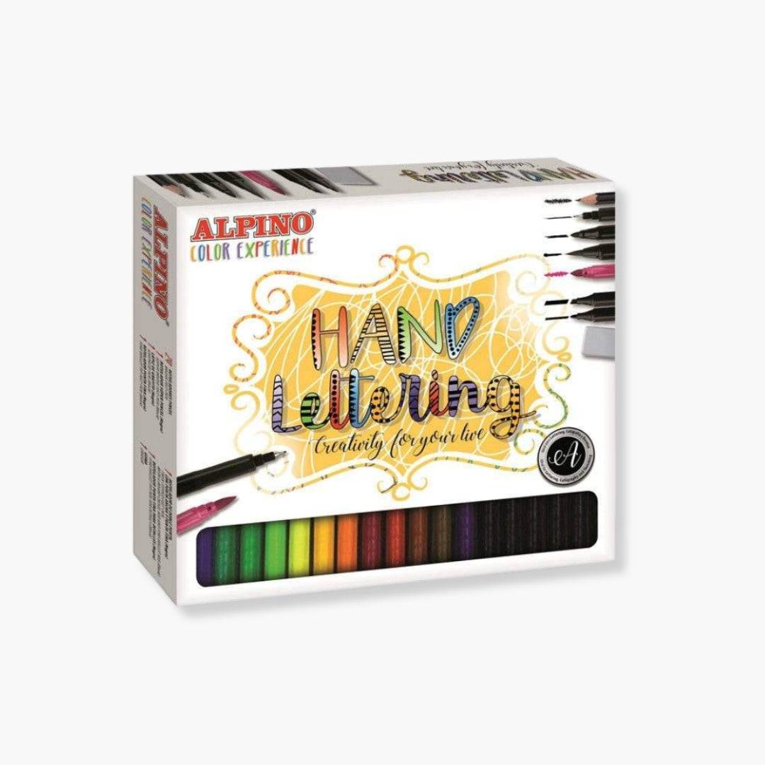 Set Rotuladores Hand Lettering Alpino, kit 30 unidades, colores vivos, lettering y caligrafía.