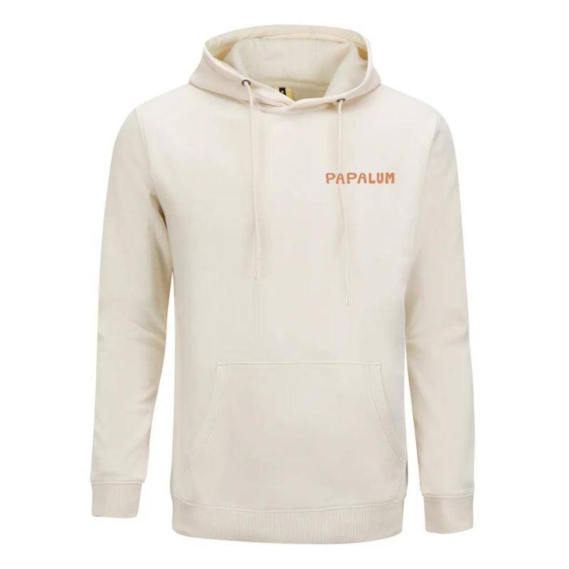 Sudadera con capucha PAPALUM Surf Like a Girl en color ivory, diseño exclusivo, bolsillo canguro, capucha ajustable, algodón y poliéster.