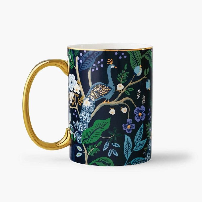 taza de porcelana rifle paper co peacock