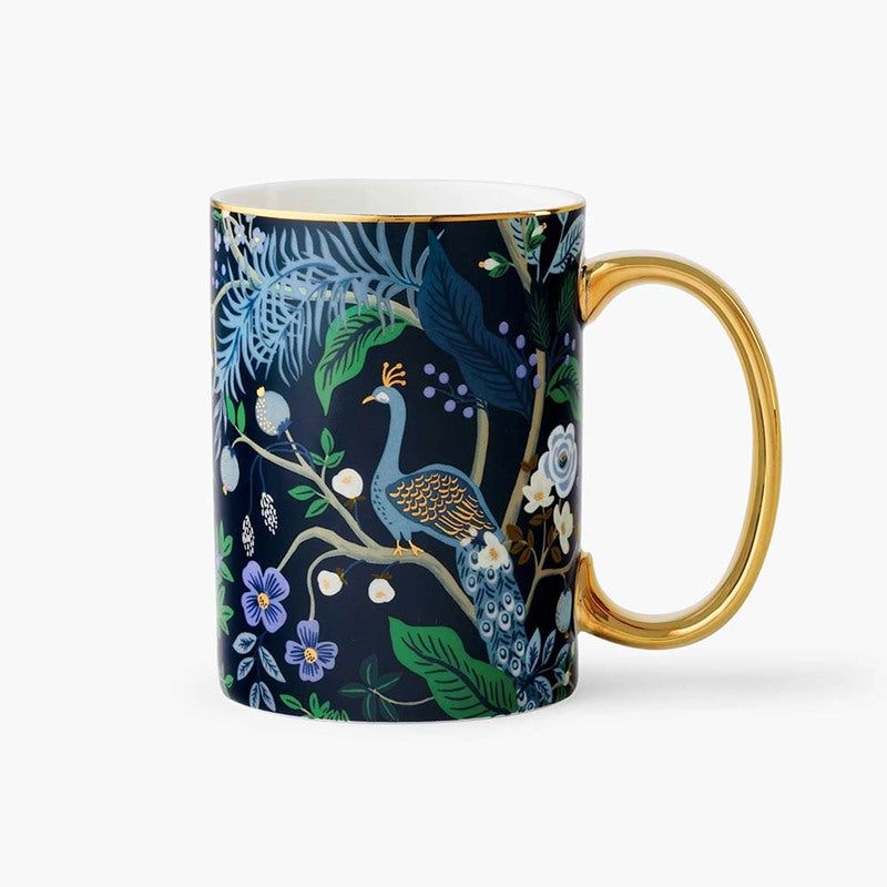 taza de porcelana rifle paper co peacock