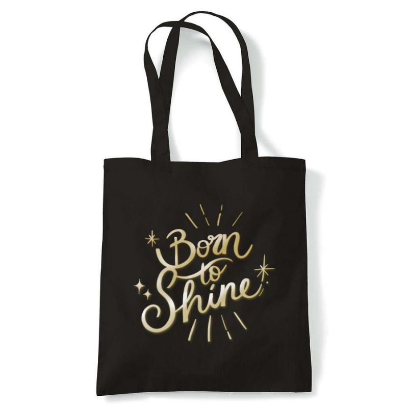 Tote Bag Negra Born to Shine