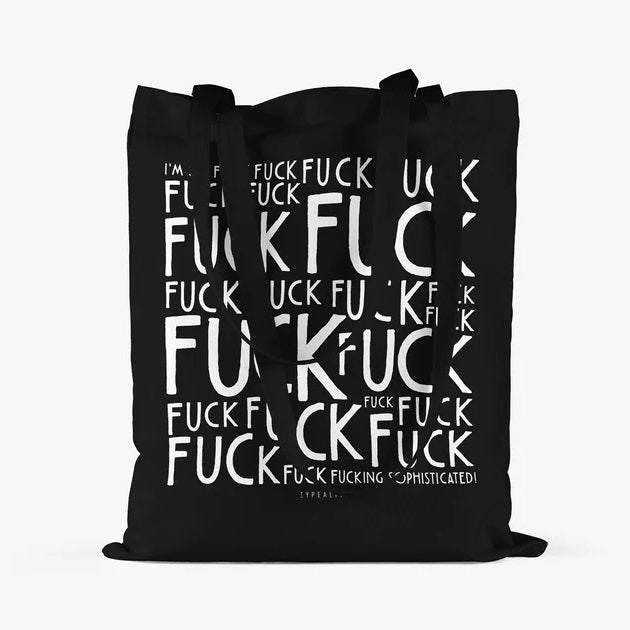 Bolsa Tote Bag de algodón con diseño "Fuck", sostenible y espaciosa, ideal para uso diario y compras.