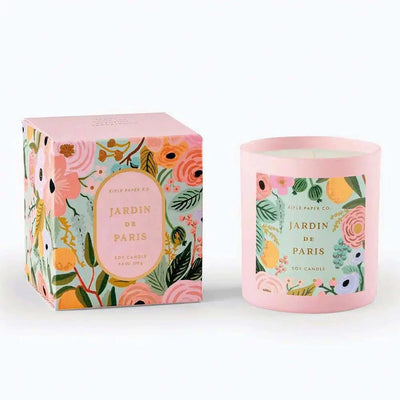 Vela Perfumada Jardín de Paris con aroma floral y caja decorativa de Rifle Paper Co.