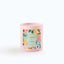 Vela perfumada Jardín de Paris en recipiente de vidrio pintado con diseño floral.