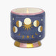 vela perfumada paddywax en recipiente de cerámica pintada con fases lunares